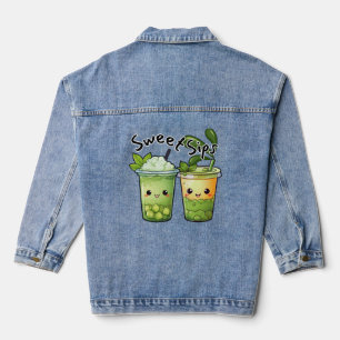 Sweet Sips Kawaii Bubble Tea Duo Jeansjacke