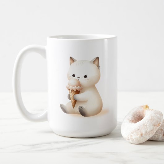 Sweet Sips Kitten mit Eiscreme Kaffeetasse (Mit Donut)