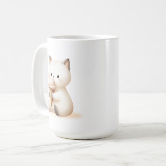 Sweet Sips Kitten mit Eiscreme Kaffeetasse (Vorderseite Links)