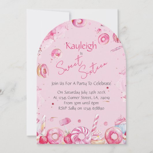 Sweet Sixteen Birthday Party Invitation Einladung (Vorderseite)