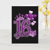 Sweet Sixteen Birthday Purple Karte (Gelbe Blume)