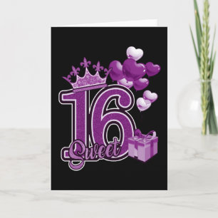 Sweet Sixteen Birthday Purple Karte