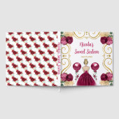 Sweet Sixteen Blonde Hair Princess in Burgundy Gästebuch (Voll)