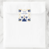 Sweet Sixteen Blonde Princess in Navy Blue Quadratischer Aufkleber (Tasche)