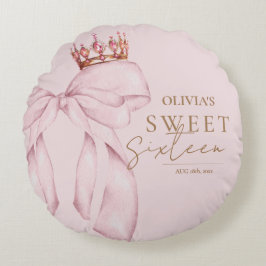 Sweet Sixteen Blush Pink Cute Rundes Kissen