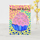 Sweet Sixteen Cupcake Birthday Card Karte (Gelbe Blume)