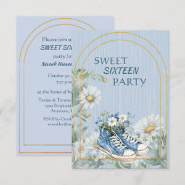 Sweet Sixteen Daughter Birthday Boots Invitation Einladung