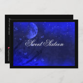 Sweet Sixteen, Enchanted Evening, Blue Invitations Einladung (Vorne/Hinten)