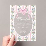 Sweet Sixteen Grandmillen Coqueete Bow Birthday Acryleinladungen<br><div class="desc">Sweet Sixteen Grandmillen Coqueete Bow Birthday Acrylic Invitations
Matching items available.</div>