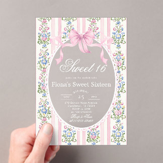 Sweet Sixteen Grandmillen Coqueete Bow Birthday Acryleinladungen