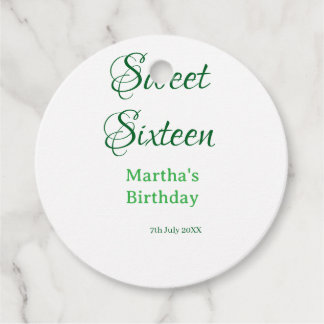 Sweet Sixteen green name date calligraphy boho ret Geschenkanhänger