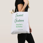 Sweet Sixteen green name date calligraphy boho ret Tasche (Von Nahem)