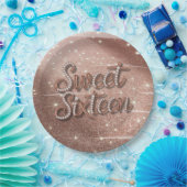 Sweet Sixteen In Rose Gold and Pearls Pappteller (Party)