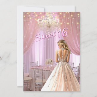 Sweet Sixteen Partyraum Lichterglanz Einladung