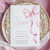 Sweet Sixteen Pink Bow Invitation Einladung