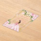 Sweet Sixteen Soft Blush Pink Crown Gold Birthday Acryleinladungen (Ablage )