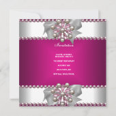 Sweet Sixteen Sweet 16 Pink Zebra White Pink Pearl Einladung (Rückseite)