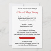 Sweet Sixteentbh Birthday Red Ribbons Einladung (Rückseite)