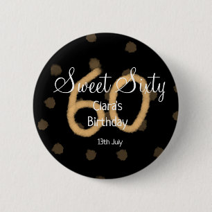 Sweet Sixty hinzufügen Name Datum Geburtstag gelbe Button