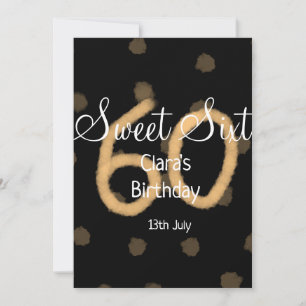 Sweet Sixty hinzufügen Name Datum Geburtstag gelbe Feiertagskarte