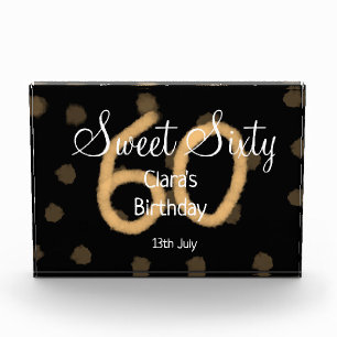 Sweet Sixty hinzufügen Name Datum Geburtstag gelbe Fotoblock