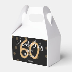 Sweet Sixty hinzufügen Name Datum Geburtstag gelbe Geschenkschachtel