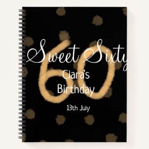 Sweet Sixty hinzufügen Name Datum Geburtstag gelbe Notizblock