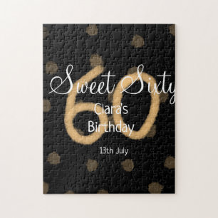 Sweet Sixty hinzufügen Name Datum Geburtstag gelbe Puzzle