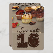 Sweet Sixzehnte Geburtstag Einladung (Vorne/Hinten)