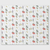 Sweet Sketched Summer Berry First Baby Dusche Geschenkpapier (Flach)