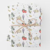 Sweet Sketched Summer Berry First Baby Dusche Geschenkpapier Set (Beispiel)
