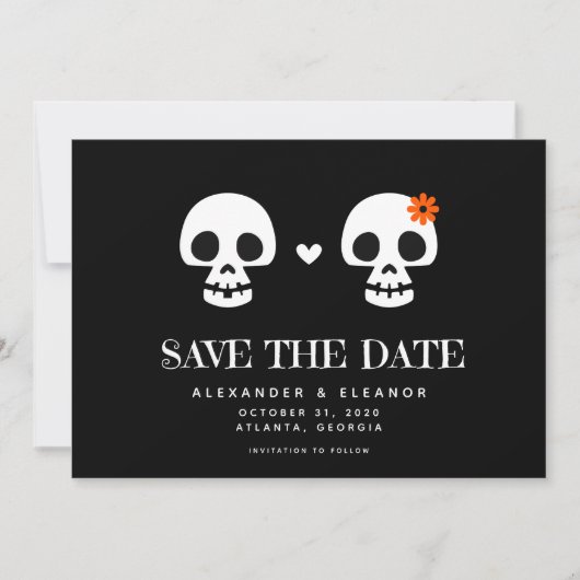 Sweet Skulls - Individuell anpassbare Save the Dat Date (Vorderseite)