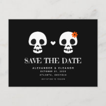 Sweet Skulls Save the Date Postkarte individuell a