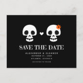 Sweet Skulls Save the Date Postkarte individuell a (Vorderseite)