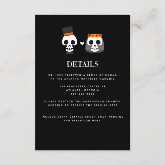 Sweet Skulls Wedding Einladungskarte (Vorderseite)