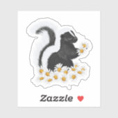 Sweet Skunk with Daisies Sticker (Blatt)