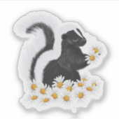 Sweet Skunk with Daisies Sticker (Vorderseite)