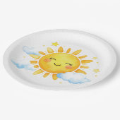 Sweet Sky Baby Shower Pappteller (Schrägansicht)