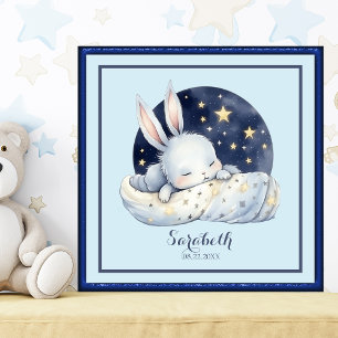 Sweet Sleeping Baby Bunny Kinderzimmer Art Poster