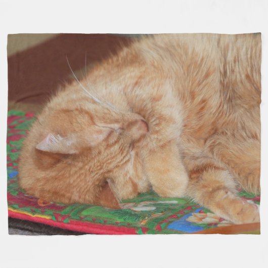 Sweet Sleeping Ginger Boy Fleecedecke (Vorderseite (Horizontal))