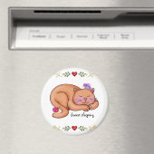 Sweet Sleeping Kitty Magnet (In Situ (Geschirrspüler))