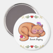 Sweet Sleeping Kitty Magnet (Vorderseite/Rückseite)