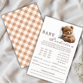 Sweet Sleeping Teddy Bear Baby Predictions Card Flyer
