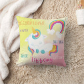 Sweet Sleeping Unicorn Rainbow Design Kissen (Decke)
