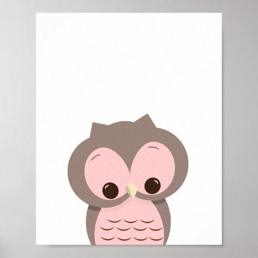 Sweet Sleepy Owl in Rosa Kinderzimmer Wanddekor Poster (Vorne)