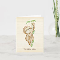 Sweet Sloth Animals Baby Dusche Vielen Dank Hinwei