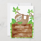 Sweet Sloth Baby Dusche Einladung (Vorderseite)