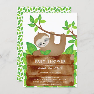 Sweet Sloth Baby Dusche Einladung