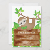 Sweet Sloth Baby Dusche Einladung (Vorderseite)
