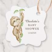 Sweet Sloth Baby Dusche Gefallen Geschenkanhänger (Rückseite)